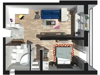 Apartament cu 1 Camera V1 de Vanzare in Ansamblul Casa Galbena